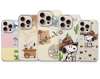Etui na telefon Snoopy – minimalistyczna, kreskówkowa grafika na iPhone'a, Samsunga i Pixela