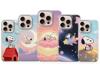 Etui na telefon Snoopy – minimalistyczna, kreskówkowa grafika na iPhone'a, Samsunga i Pixela