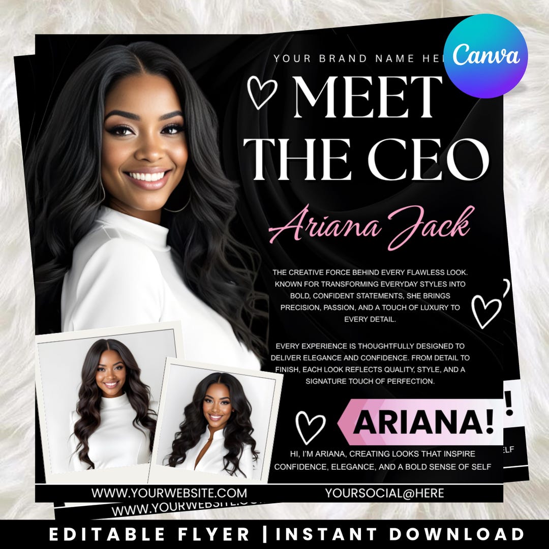 Meet the CEO Flyer Template Editable Canva , Business Owner ...