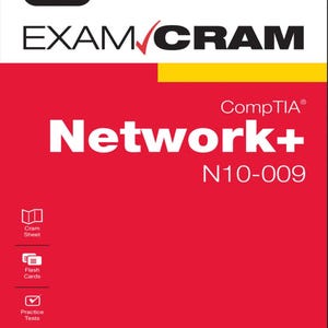 May include: A red and white book cover for CompTIA Network+ N10-009. The title "Network+" is in large white letters. The book includes a "Save 10% on Exam Voucher" offer. The author's name is Emmett Dulaney.