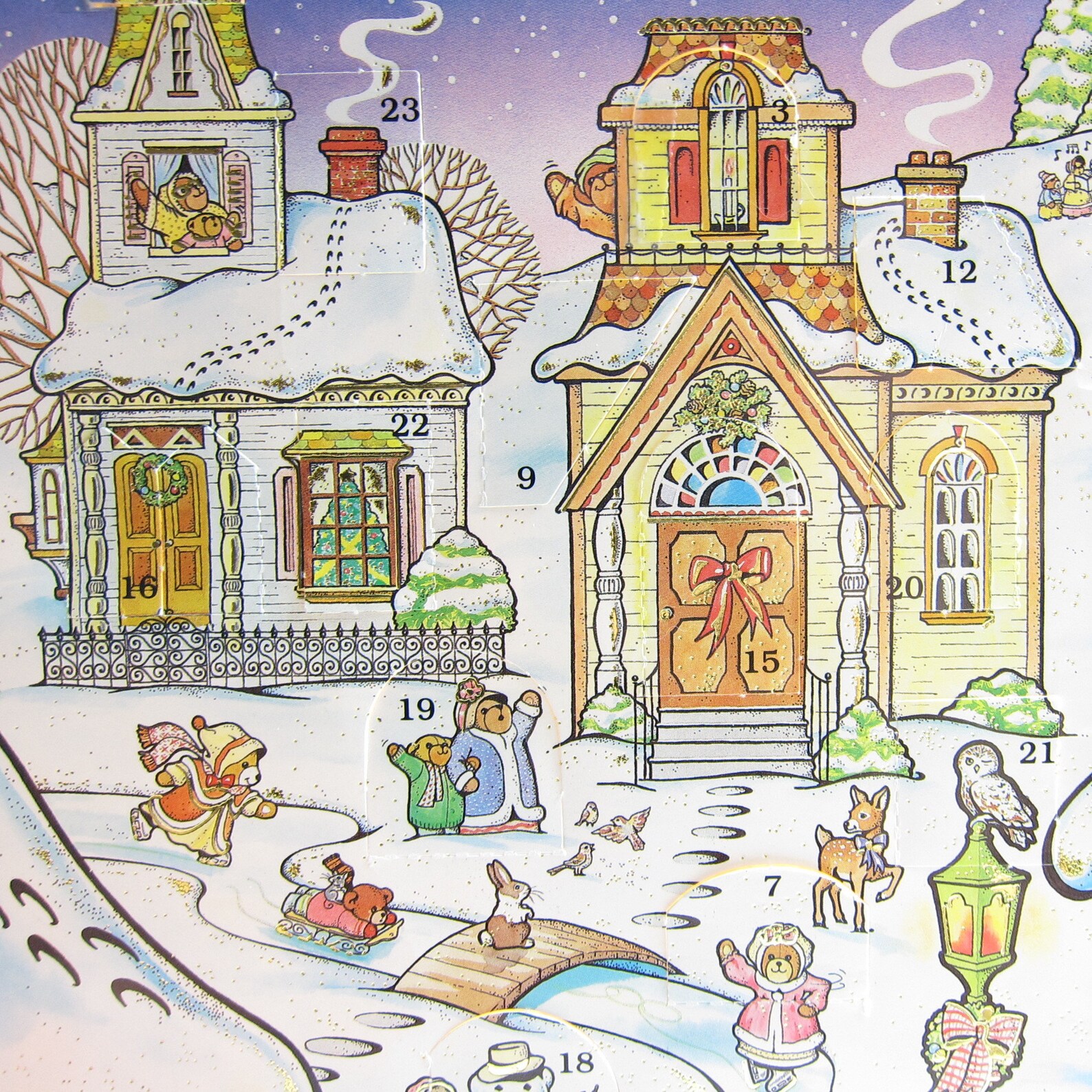 the-night-before-christmas-advent-calendar-vintage-teddy-bears-etsy