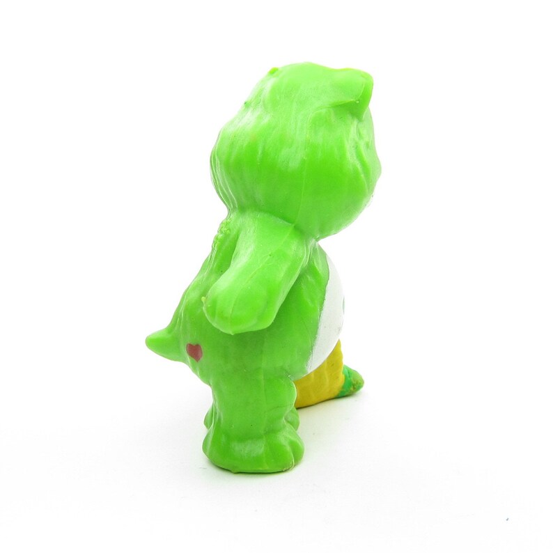 Good Luck Bear Miniature Figurine Vintage Care Bears PVC Mini Figure with Basket of Four Leaf Clovers