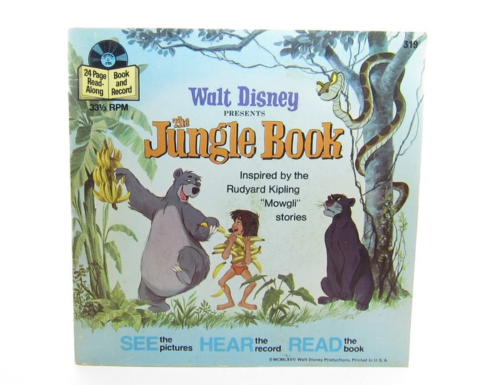 Jungle Book Record & Book Set Vintage 1977 Walt Disney Read - Etsy