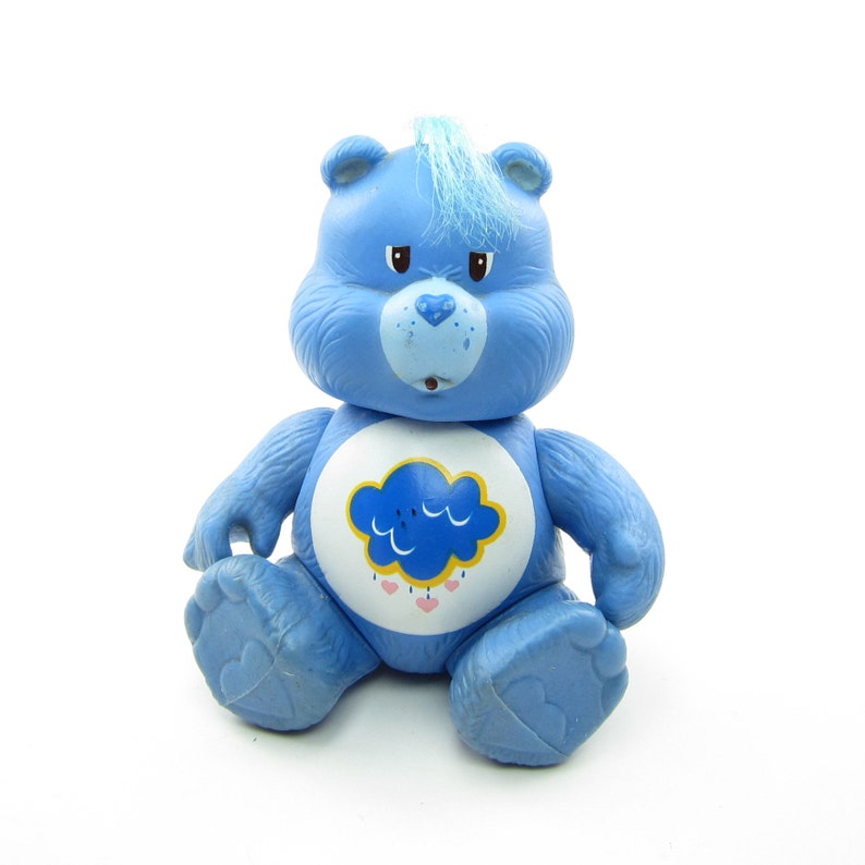 Grumpy Bear Poseable Vintage Care Bears Toy Blue Figurine with | Etsy