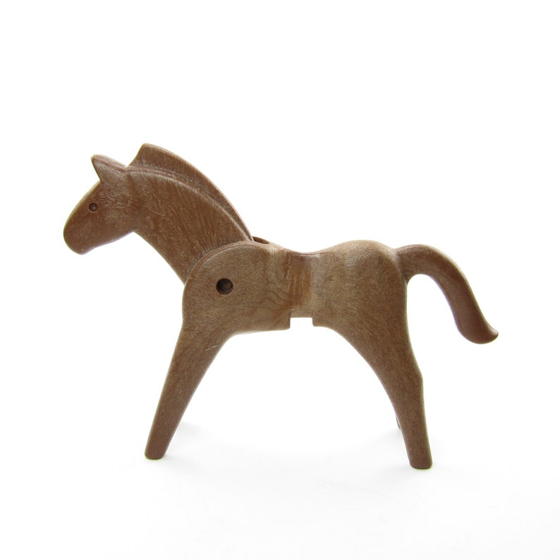 Playmobil Horse Toy Vintage 1974 Geobra Dark Brown Pony Etsy