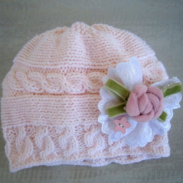 Baby Hat, Newborn Baby Girl Hat, Infant Hat Baby Girl Photo Prop