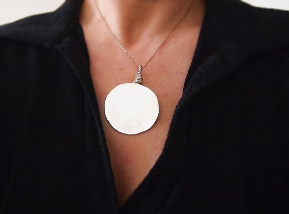 Metal Mirror Necklace Moon / Sun 