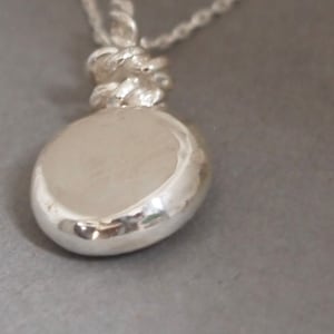 Spiritual Necklace, Protection Mirror Pendant, Evil Eye Protection, Metal Mirror, Melted& Hammered Pure Silver