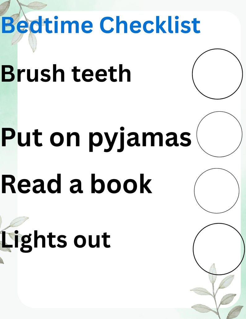 Kids Morning & Bedtime Routine Checklist Printable | Daily Routine ...