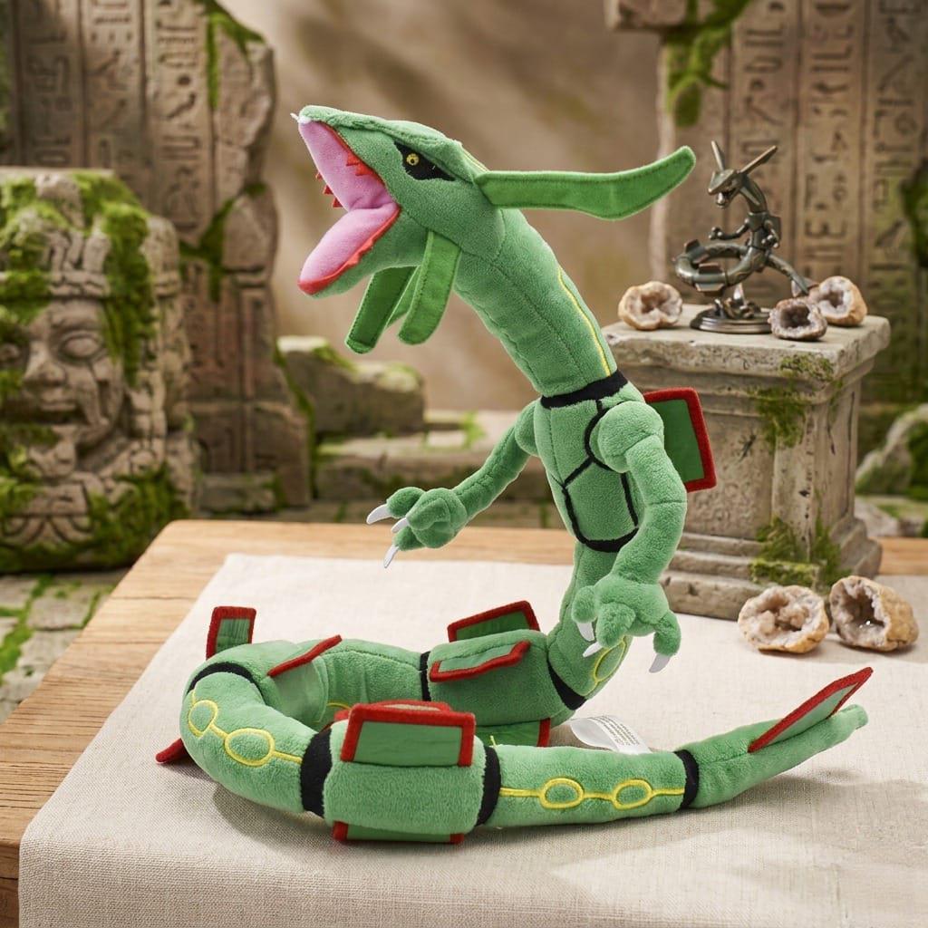thumbnail interactive-video image 1 of Huge 30-Inch Black Shiny Rayquaza Plush Toy - Soft Dragon Plush For Fans 1 of 2