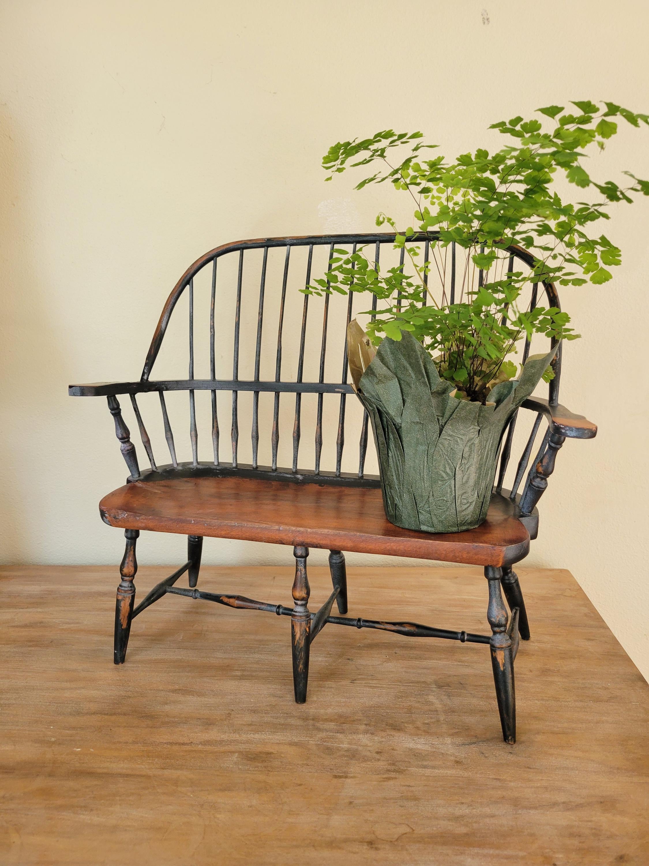 Vintage Spindle Back Bench - Etsy
