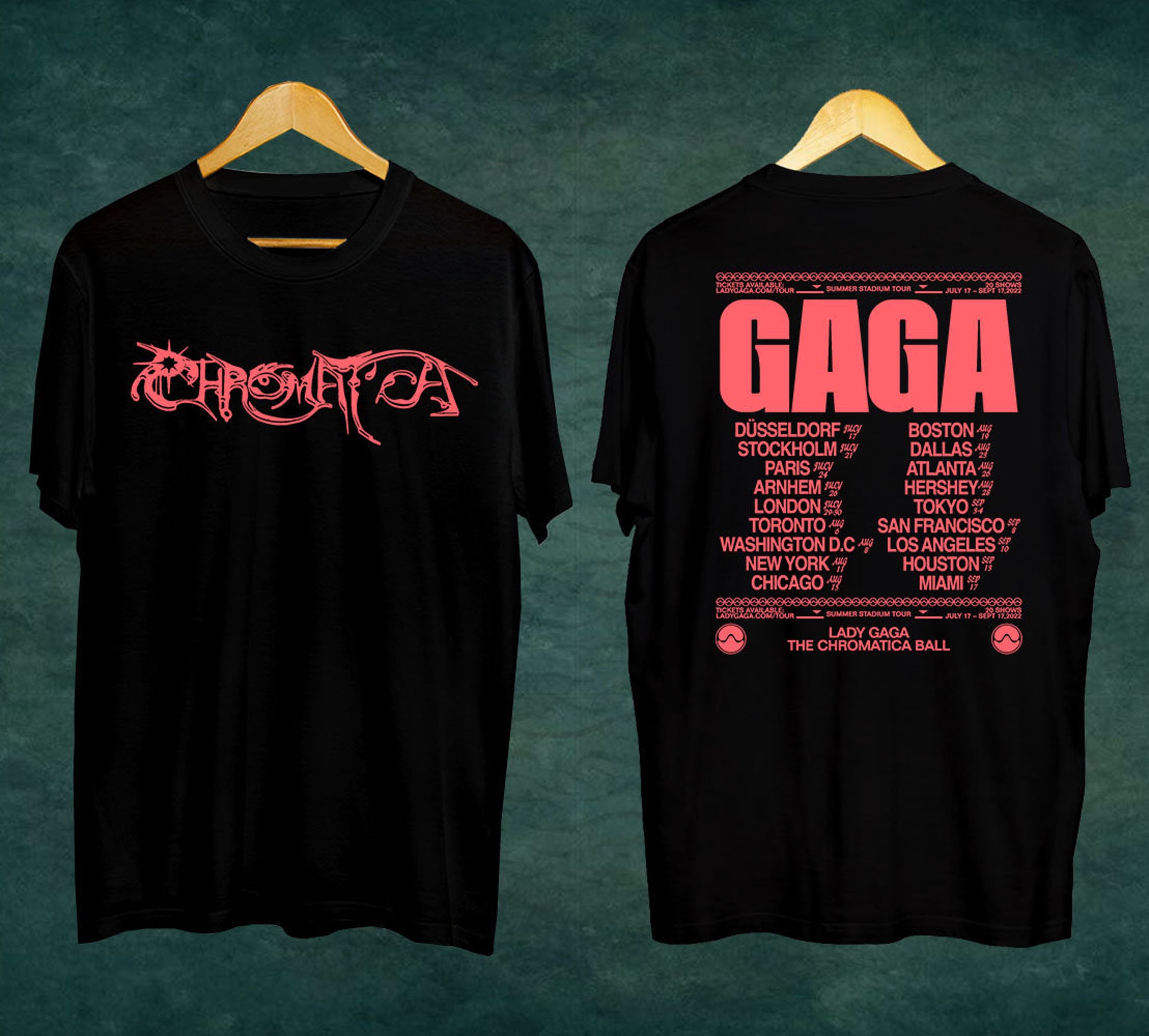 Discover Gaga The Chromatica Ball Tour 2022 Beidseitiges T-Shirt