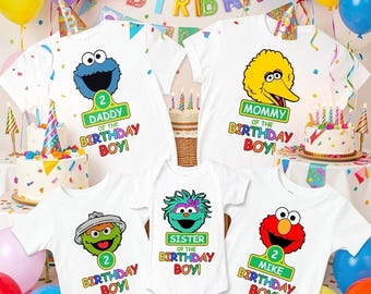 Character Family Birthday Shirts, Custom Street Family Birthday T-shirt, Toddler Birthday Shirt, Family Matching Birthday Tees
