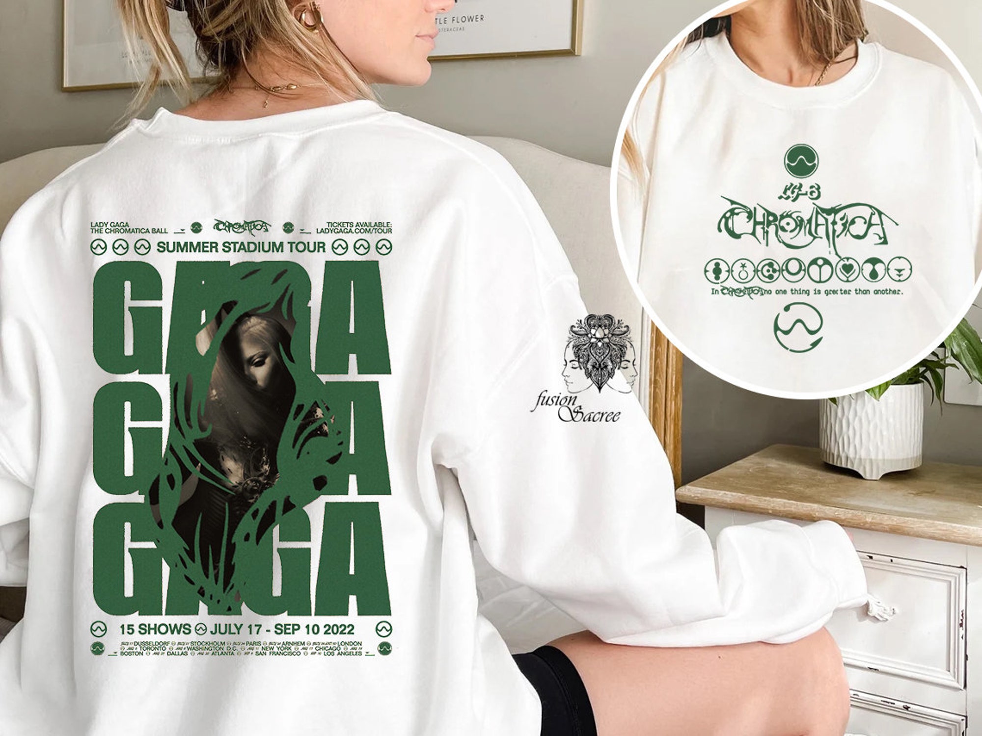 Discover Gaga The Chromatica Ball Tour 2022 Double Sided Print Pullover
