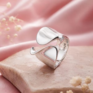 Verstellbarer Ring aus 925er Sterlingsilber – Eleganter, minimalistischer Ring – Romantisches Geschenk für Sie – Moderner Schmuck