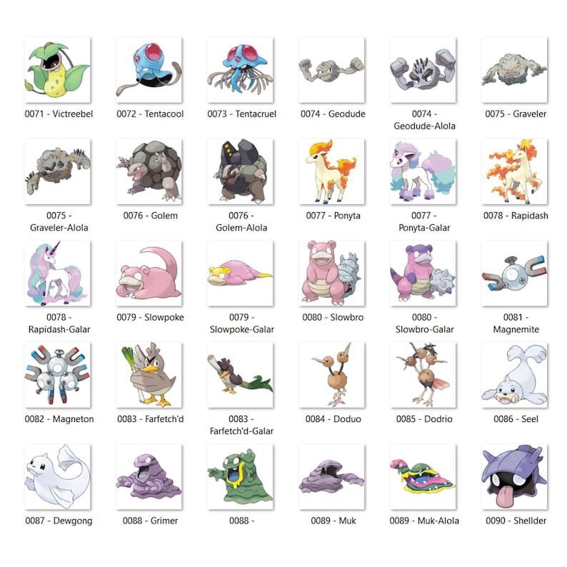 Gen1 Pokemon Generation 1 Transparent PNG Bundle, Kanto Pokémon and Regional ...