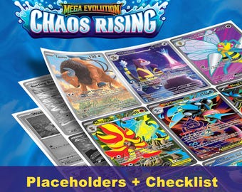 Mega Evolution: Chaos Rising Placeholders, Printable Master Set Binder Inserts + Checklist (Digital Download)