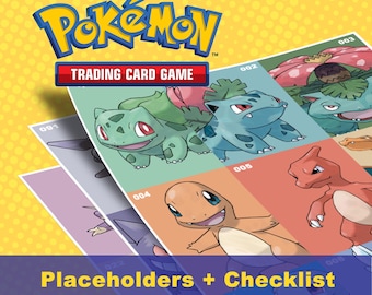 Pokedex afdrukbare tijdelijke aanduidingen: generatie 1, alle 151 Kanto Pokemon-illustraties afdrukbare bijlagen + checklist (digitale download)