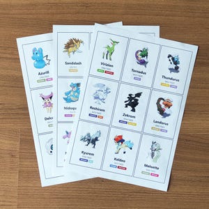Pokemon Binder Placeholders, Complete Pokedex 1-1025 + Checklist, Pre-Printed Letter Size Pages immagine 4