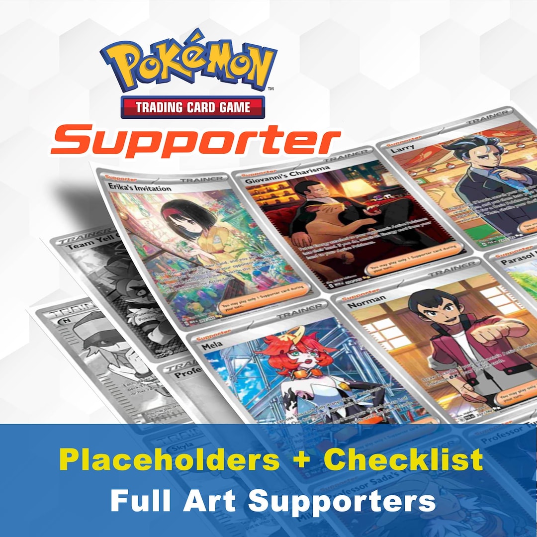 full art supporter cards pokemon list 5 Trainer Card Lot - X1 Secret Rare, X4 Full Art Etched Listed cards may have imperfections. All Trainer Gallery Pokmon Cards