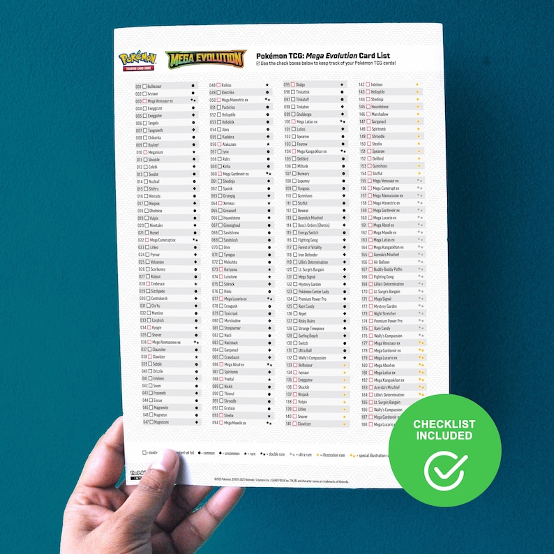 Mega Evolution Checklist.pdf Mega Evolution: Base Set Printable Placeholders Master and Complete ...