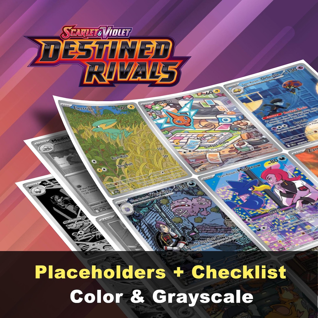 Scarlet & Violet: Destined Rivals Placeholders, Printable Master Set ...