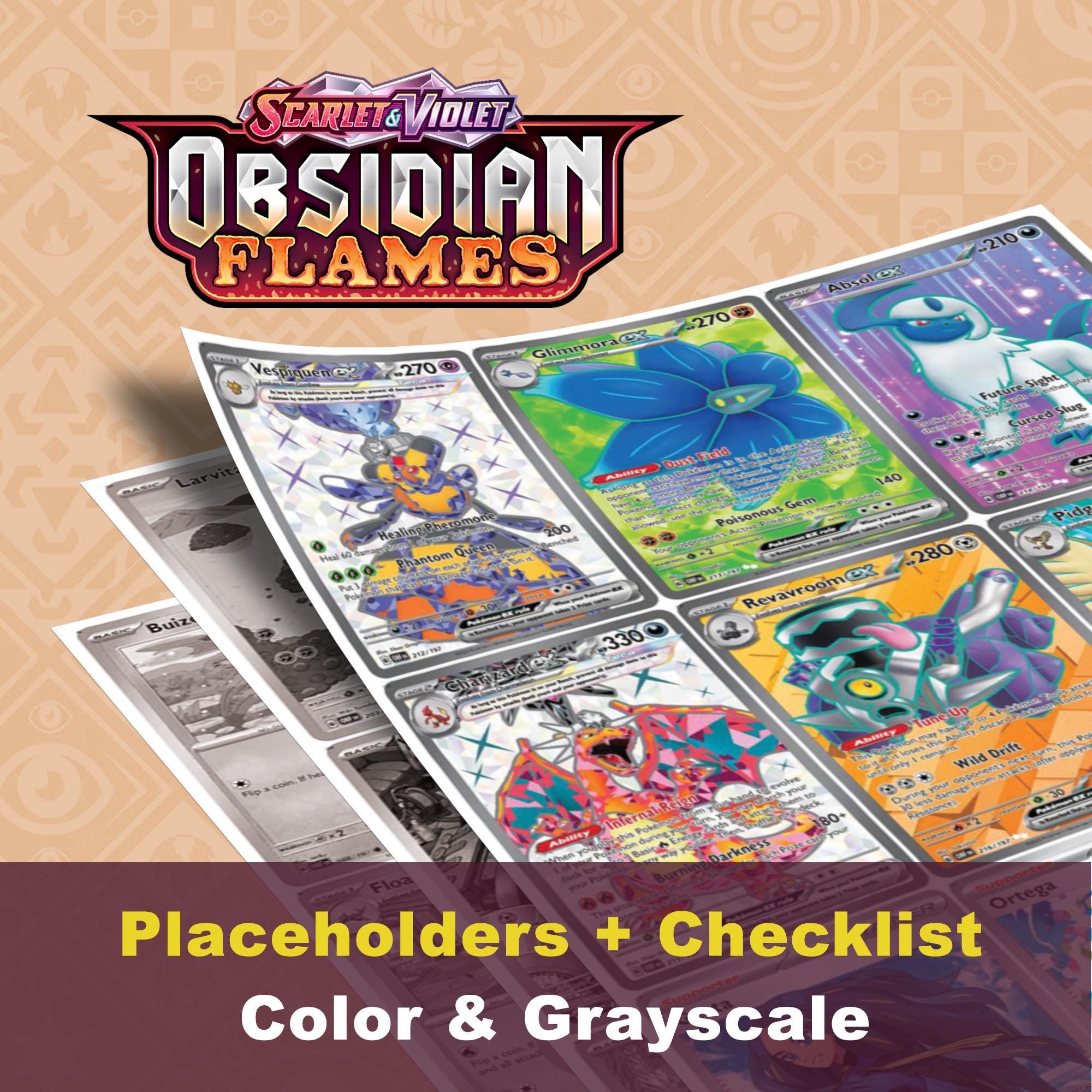 Scarlet & Violet: Obsidian Flames Placeholders, Printable Master