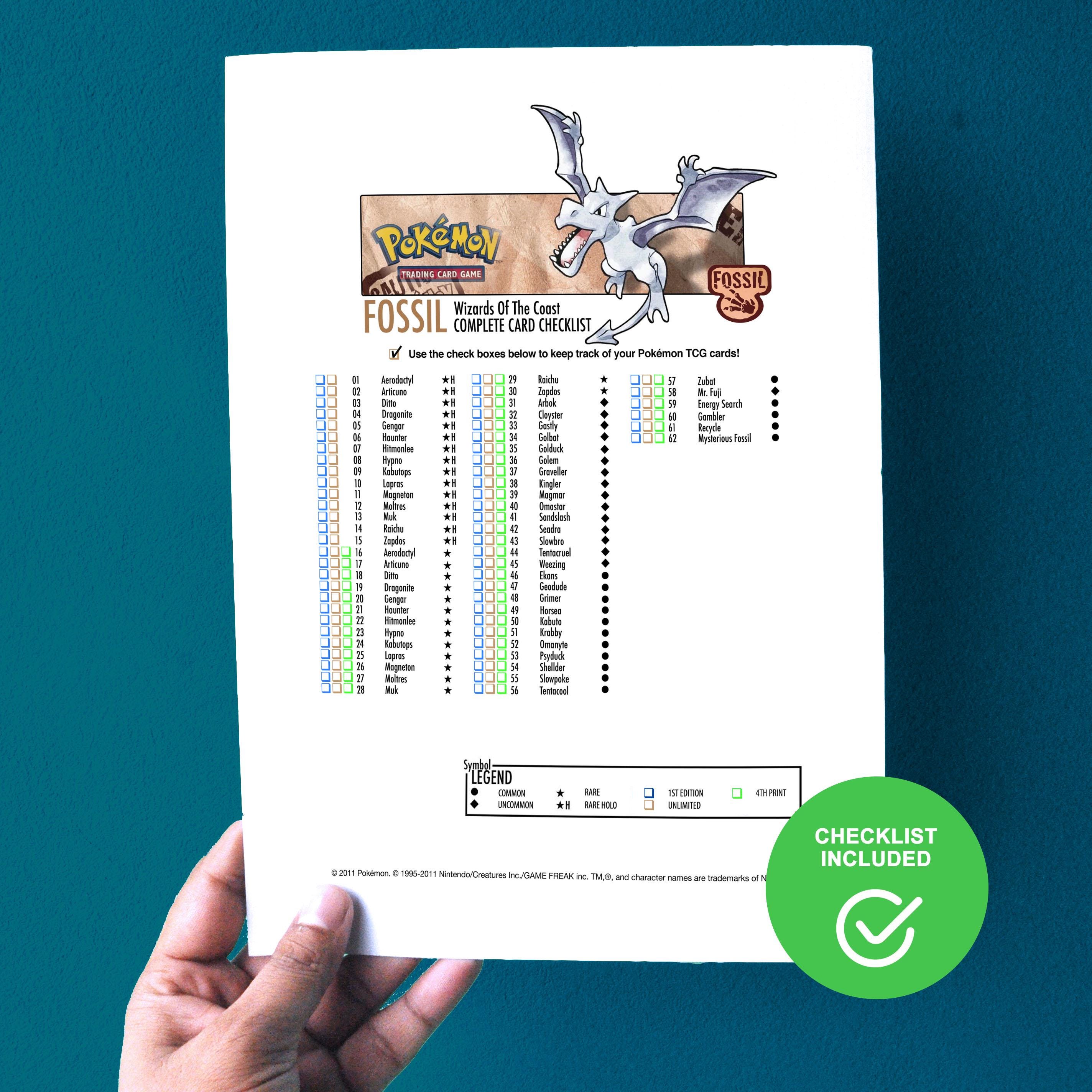 Pokémon Fossil Placeholders Printable Master Set, Pokemon Binder ...