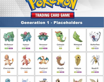 Printable Pokémon Placeholder Pages -  Generation 1 Kanto 151 Pokemon + Checklist (Digital Download)