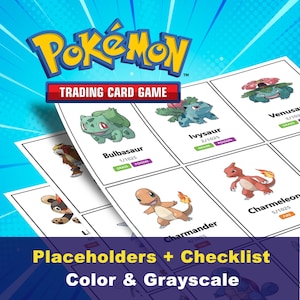 Vollständiger Pokédex Printable Platzhalter + Checkliste (Digitaler Download)