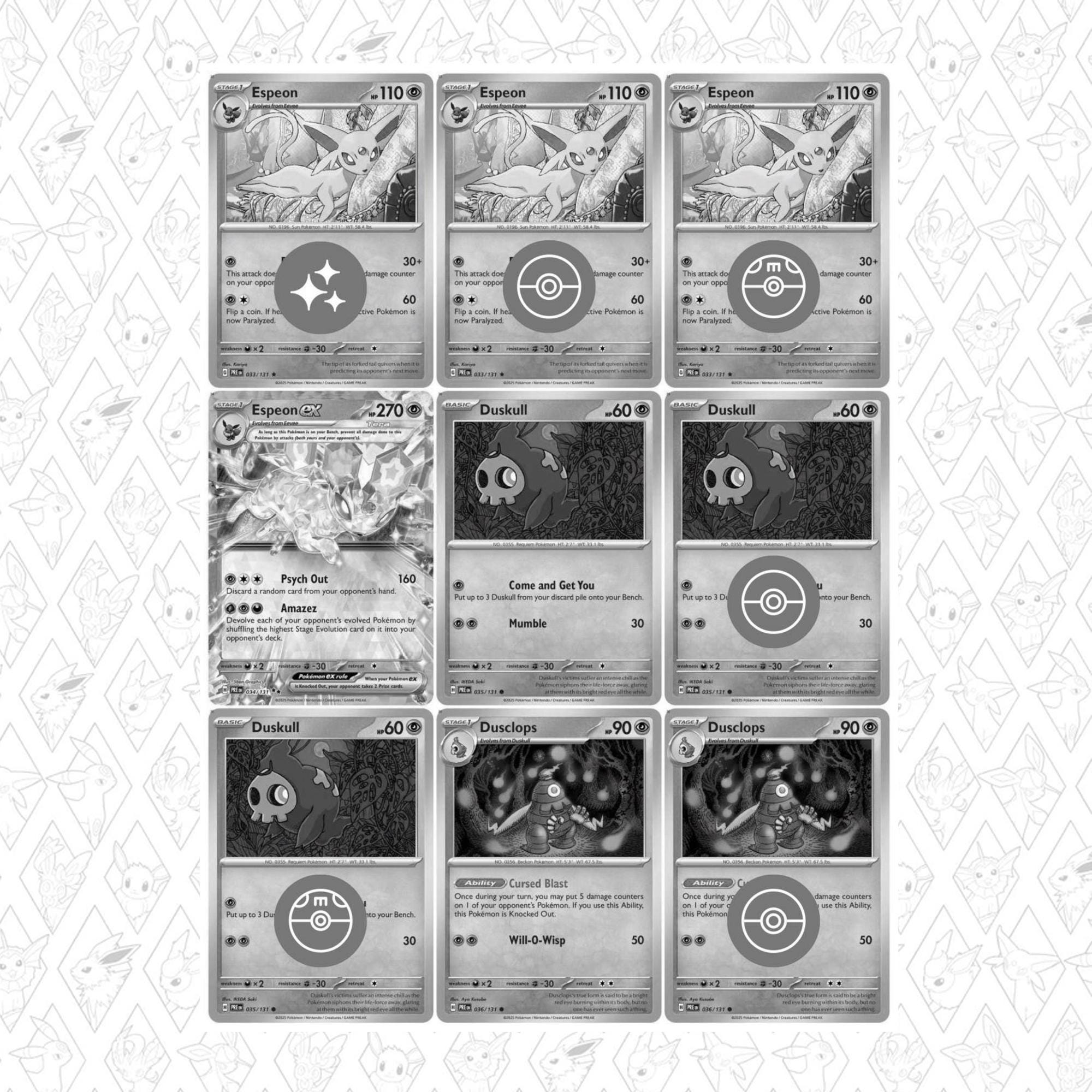 Scarlet & Violet: Prismatic Evolutions Placeholders, Printable Master ...