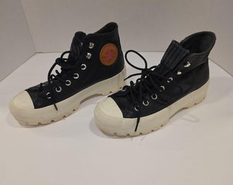 Converse Chuck Taylor Lugged Gore-Tex Boots Black Leather Womens Hi TopSize 7