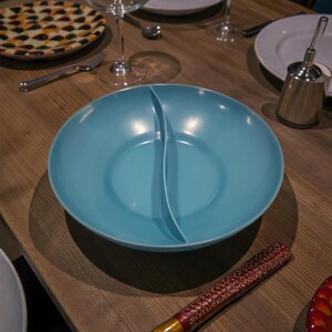 Vintage Terrace To Table Melmac Bowl Baby Blue Divided Melamine MCM Retro