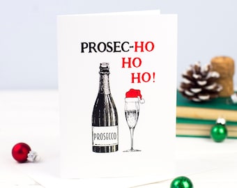 Prosechohoho Christmas Card, Prosecco Christmas Card, Funny Christmas Card, Prosecco Card, Prosecco, Holiday Card, Card Pack, Christmas Card