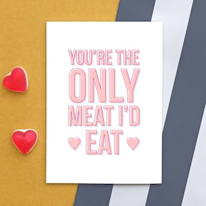 SALE* Funny Vegan Valentine's Card For Boyfriend | Husband, Vegetarian Valentine's Day Card, Rude Valentine's Card For Boyfriend | Husband