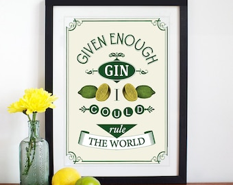 Funny Gin Quote Print, Gin Quote, Gin and Tonic, Gin, Gin Poster, Gin Decor, Gin Lovers Gift, Gin Print, Gin Gifts, Gin Sign, Gin Wall Art