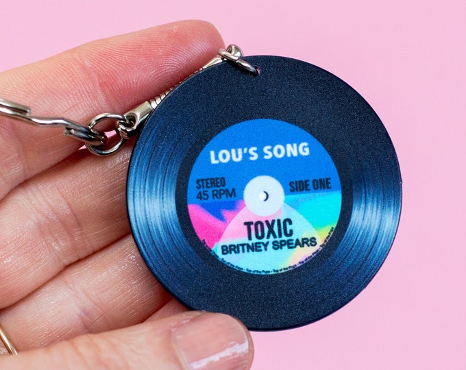 Personalised Song Keyring, Custom Song Keychain, Personalised Keyring Gift, Vinyl Lover Gift, Record Lover Gift, Favourite Song