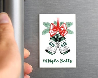 GINgle Bells® Fridge Magnet, Stocking Filler, Christmas Decor, Gin Magnet, Christmas Decor, GINgle Bells, Fridge Magnet, Stocking Stuffer