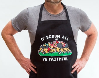 Funny Rugby Christmas Apron, Rugby Gift, Funny Apron, Holiday Gift, Stocking Filler, Rugby Pun, Christmas Gift, Token Gift, Rugby Lover Gift