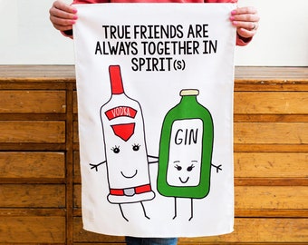 Together in Spirit Friendship Tea Towel, Gift for Friend, Friendship Gift, Tea Towel Gift, Kitchen Towel, Best Friend Gift, Quarantine Gift