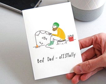 Best Dad Fishing Father's Day Card, Funny Father's Day Card, Card for Dad, Father's Day, Fishing, Fisherman, Fishing Lover, Greeting Card