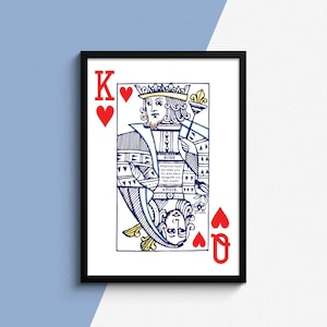 Personalised Playing Card Print, Love Print, Personalised Couple Gift, Personalized Print, Engagement Gift, Personalised Anniversary Gift