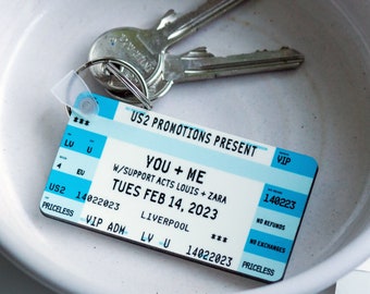 Personalised Concert Ticket Keyring, Personalised Gig Ticket, Personalised Keychain, Concert Ticket Keychain, Music Keychain