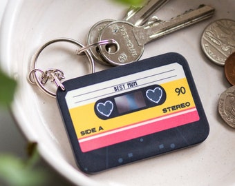 Cassette Tape Keyring for Mum, Keyring Gift for Mum, Keychain Gift for Mum, B-Side Me Cassette Tape Keyring, Mum Gift, Best Mum