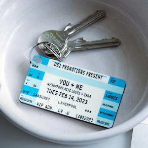 Personalised Concert Ticket Keyring, Personalised Gig Ticket, Personalised Keychain, Concert Ticket Keychain, Music Keychain