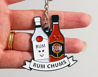 Rum Keyring Gift For A Friend, Friend Gift, Friendship Keychain, Rum Keyring, Best Friend Gift, Rum Lover, Friendship Quote