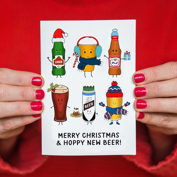 Funny Beer Christmas Card, Funny Christmas Card, Christmas Card For Him, Beer Humour, Funny Holiday Card, New Year Card, Holiday Card Pack