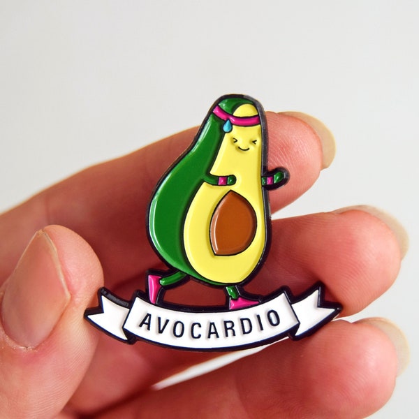 Funny Avocado Pin Badge for Vegetarian or Wellness Lover