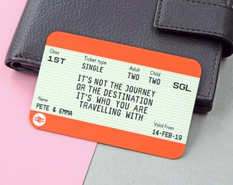 Billetera personalizada para billetes de tren, recuerdo personalizado para billetes de tren, recuerdo personalizado para billetes de tren, billete de tren personalizado