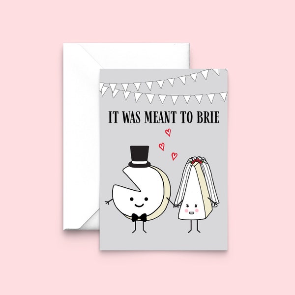 Funny Wedding Card, Card for Bride & Groom, Funny Wedding Day Card, Cheese Pun, Congratulations Card, Pun Wedding Card, Cheesy Wedding Card